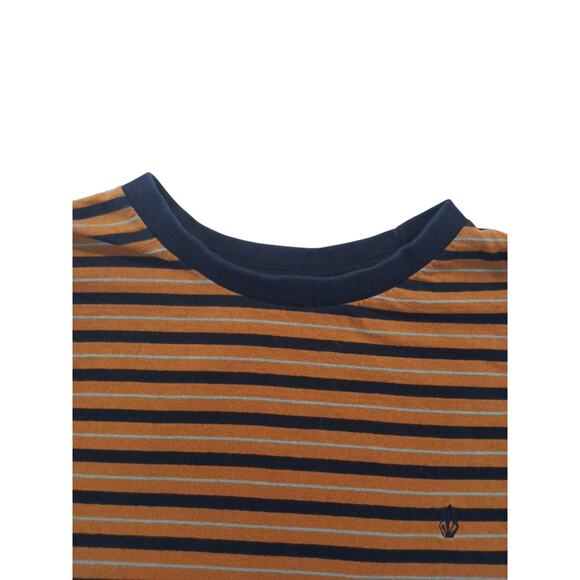 Volcom Womens Striped Short Sleeve T-Shirt Plus Sz XXL Brown Blue Cropped Boxy - Picture 5 of 12